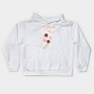 Pink Roses Bouquet Kids Hoodie